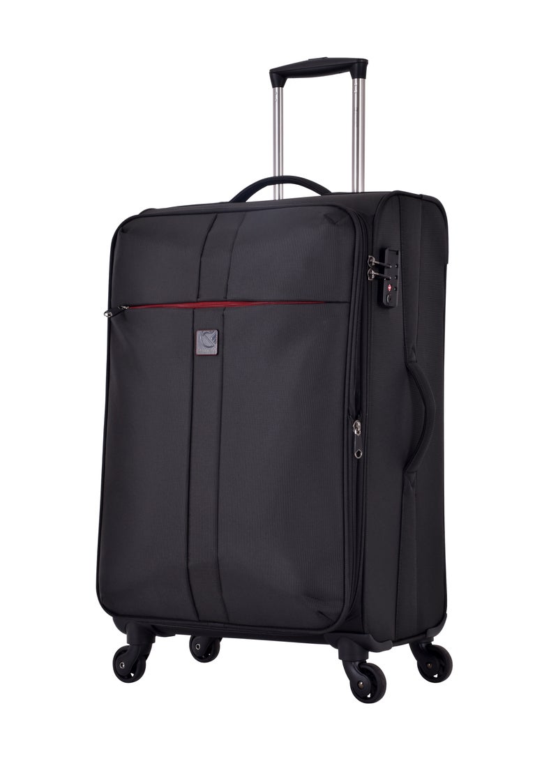 إيمينينت حقائب سفر ناعمة بعجلات من البوليستر خفيفة الوزن قابلة للتوسيع مع قفل ، مجموعة من  قطع، أسود - Image 2