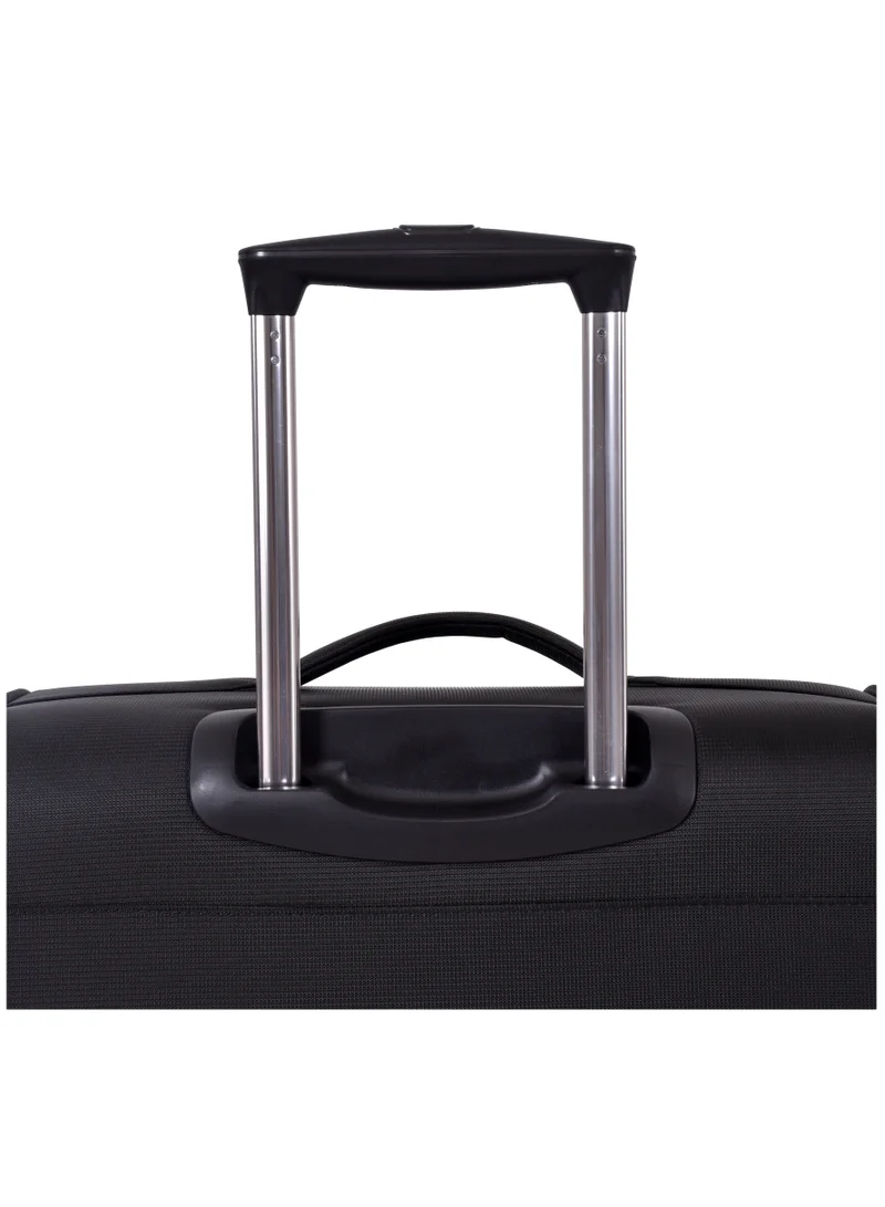 eminent Soft Case Travel Bags Trolley Luggage Sets of 3 for Unisex Polyester Lightweight Expandable Wheeled Suitcase with TSA lock V6101 Black