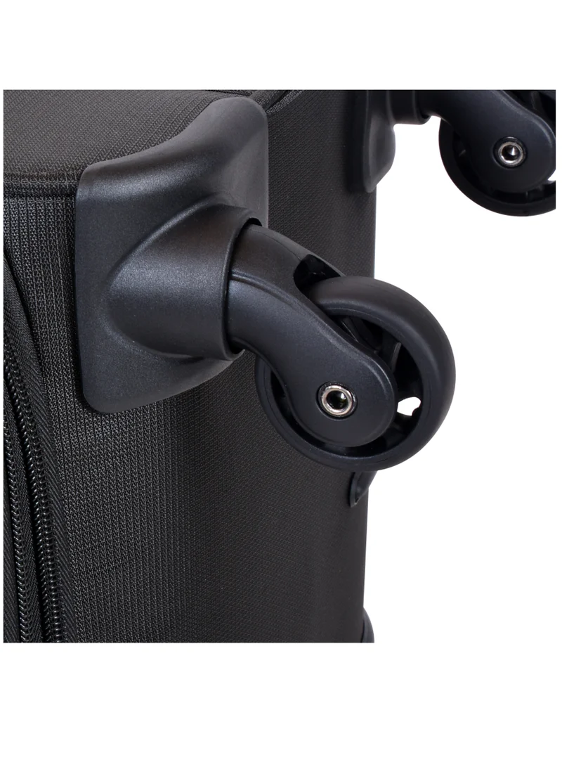 eminent Soft Case Travel Bags Trolley Luggage Sets of 3 for Unisex Polyester Lightweight Expandable Wheeled Suitcase with TSA lock V6101 Black