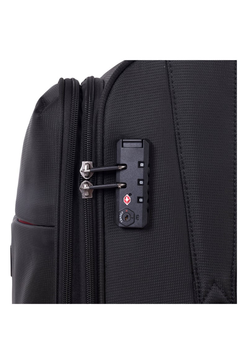 إيمينينت حقائب سفر ناعمة بعجلات من البوليستر خفيفة الوزن قابلة للتوسيع مع قفل ، مجموعة من  قطع، أسود - Image 4