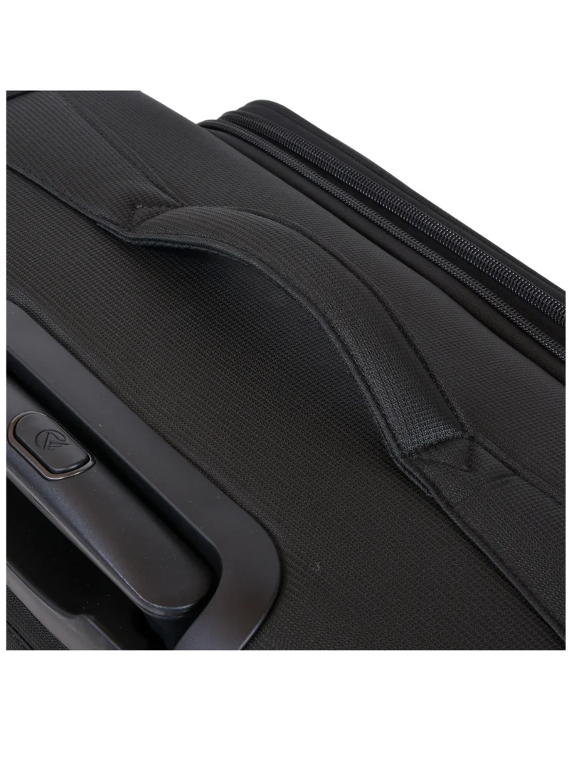 eminent Soft Case Travel Bags Trolley Luggage Sets of 3 for Unisex Polyester Lightweight Expandable Wheeled Suitcase with TSA lock V6101 Black