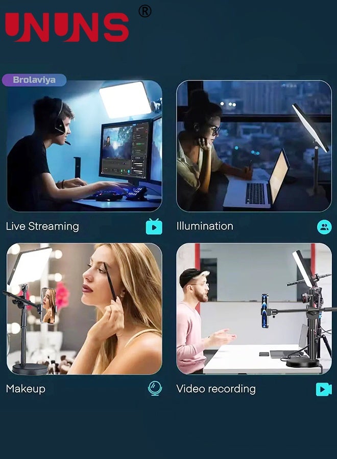 UNUNS Photography Light With Stand,6" Tiktok Light With Shooting Arm And Phone Holder,3-color Lighting,Phone Holder for Video Recording,Cooking,Photography,Live Streaming,YouTube - Image 5