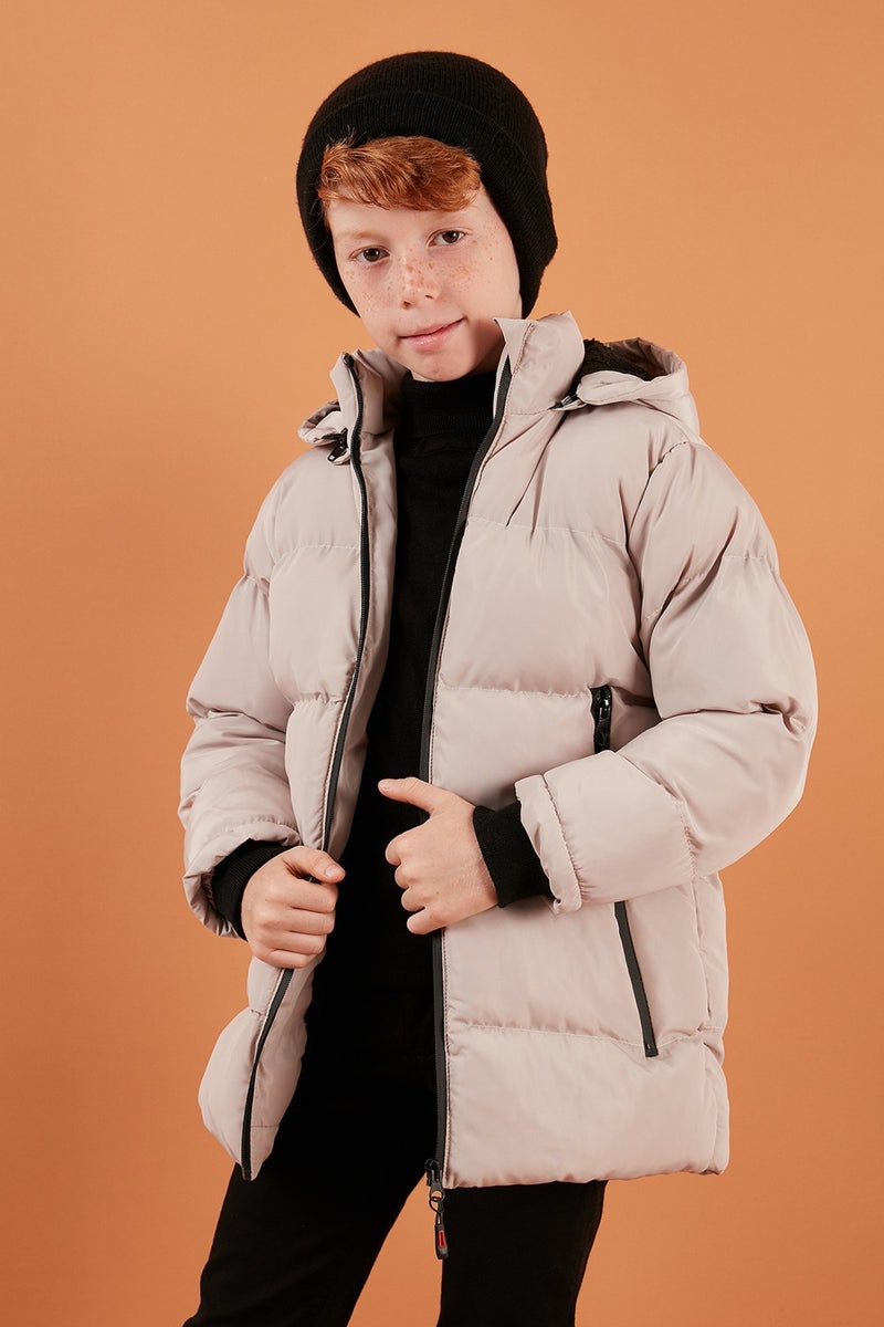 Lela Plush Lined Removable Hooded Puffer Coat Boy's COAT 5763038  - Image 1