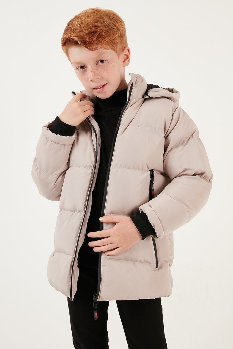 Lela Plush Lined Removable Hooded Puffer Coat Boy's COAT 5763038  - Image 2