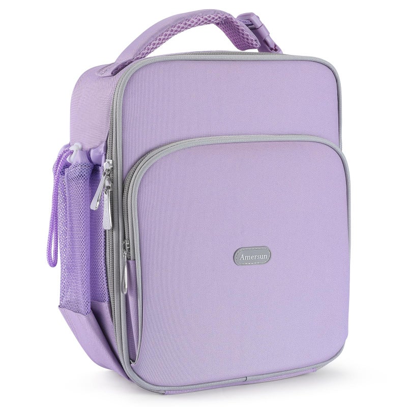 Amersun Kids Lunch Box with 8MM Insulated sponge Water Bottle Holder Keep Food Warm Cold School Lunch Bag for Kids Teen Girls BoysLunch Tote Bag for ChildrenLB018LP