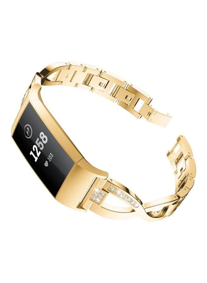 NIBEMINENT Metal Steel Wrist Strap Watch Band Gold - Image 1