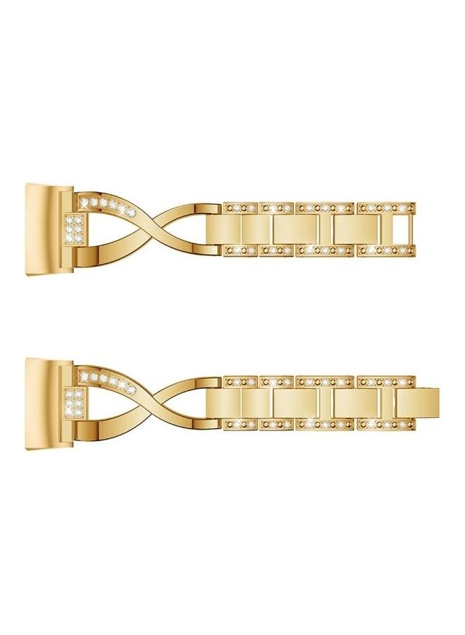 NIBEMINENT Metal Steel Wrist Strap Watch Band Gold - Image 3