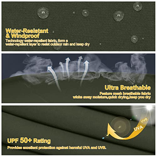 MOCOLY Women's Hiking Capris Pants Outdoor Lightweight Quick Dry Water Resistant UPF 50 Cargo Pants with Zipper Pockets Army Green XL - Image 5