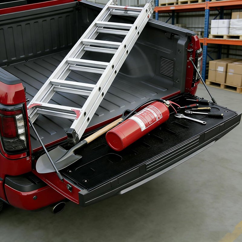WAYIDSS حصيرة الباب الخلفي المتوافقة مع فورد سوبر ديوتي F250 F350 F450 2017-2025 2026، غطاء باب خلفي للشاحنة لجميع الأحوال الجوية، إكسسوار غطاء باب خلفي TPE متين - Image 4