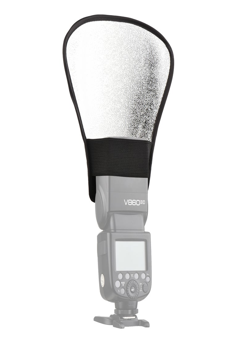 Portable Universal Camera Flash Reflector Speedlite Bounce Diffuser Board with Silver & White Reflective Surface Replacement for Canon Nikon Sony Godox Yongnuo on-Camera Flash  - Image 1