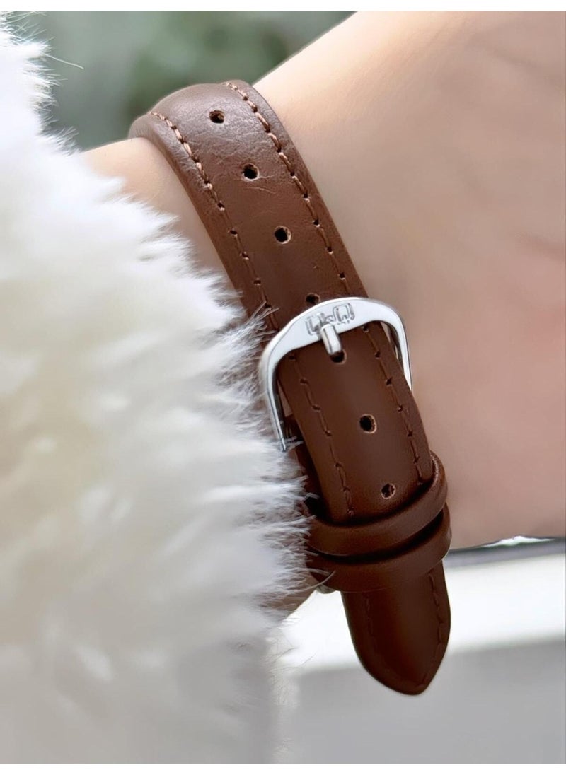 Q&Q Elegant Slim Case Women's Leather Band Wristwatch  - Image 3