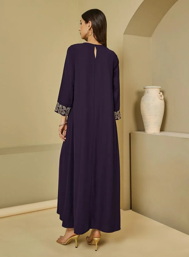 Styli Embroidered Maxi Dress
