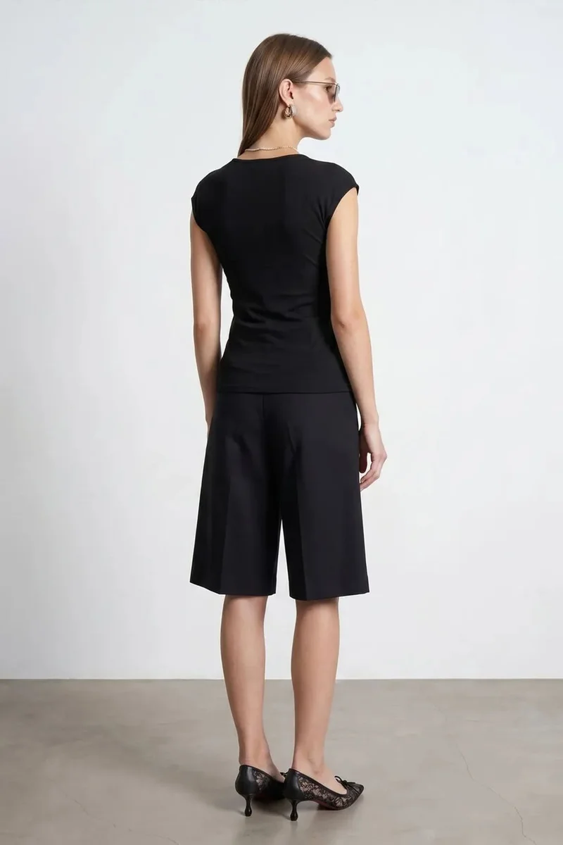 Dilvin Black DILVIN Women’s Slim Fit Wrap Blouse for Women | Best Price UAE