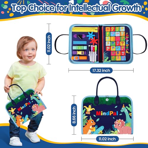 MindPal Busy Board Montessori Toy for Over 3 Year Old Toddlers Educational Activity Developing Sensory Board for Fine Basic Dress Motor Skills Travel Toys for Plane Car 3 Years Boys Girls - Image 5