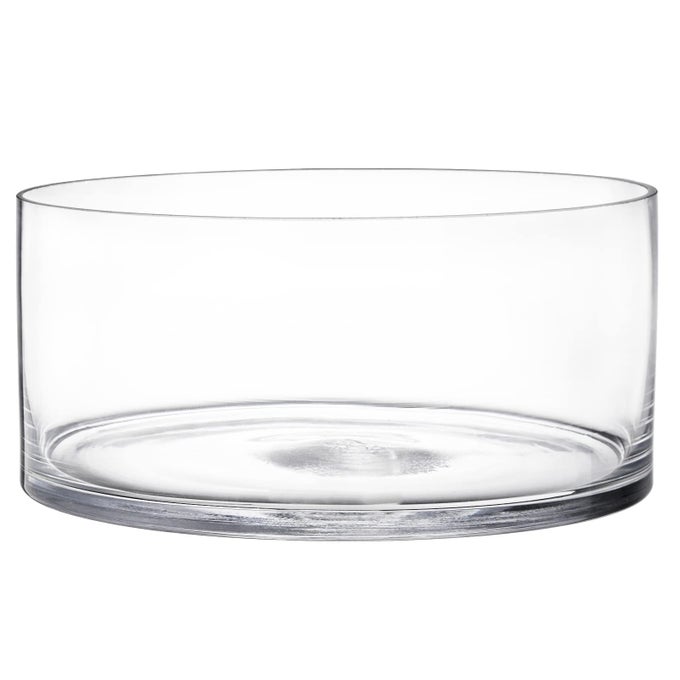 WIDE GLASS CYLINDER VASE 4 TALL X 8 WIDE FLOWER GLASS VASE CYLINDER TERRARIUM BOWL DECORATIVE CENTERPIECE FOR WEDDINGS EVENTS PILLAR CANDLE FLOWER ARRANGEMENT CLEAR