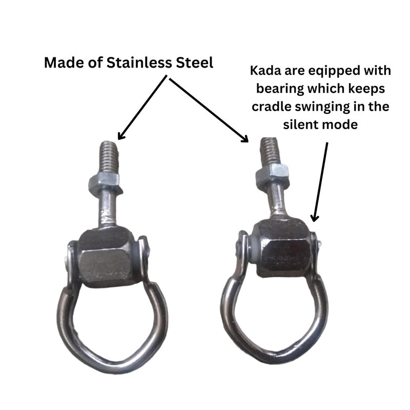 APAV Baby Cradle Hanging Stainless Steel Bearing Hanging Hook/Kadi/Kada (Set of 2 Nos)| Accessories for Baby Jhula (Bearing KADI for Round Pipe) - Image 2