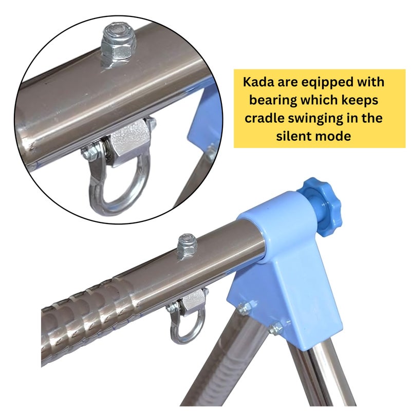 APAV Baby Cradle Hanging Stainless Steel Bearing Hanging Hook/Kadi/Kada (Set of 2 Nos)| Accessories for Baby Jhula (Bearing KADI for Round Pipe) - Image 3