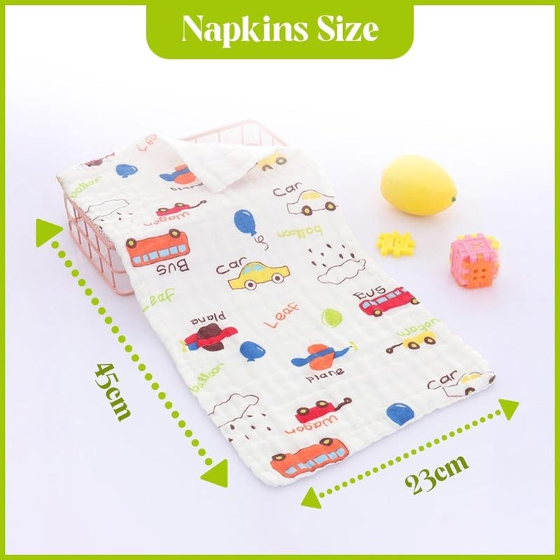 TONY STARK Muslin Cotton Face Towels for Newborn Baby – Extra Soft Reusable Burping Cloths, Washcloths, Large Hankies & Napkins for Infants, Toddlers & Kids (White, 45 x 22, Pack of 3) - Image 2