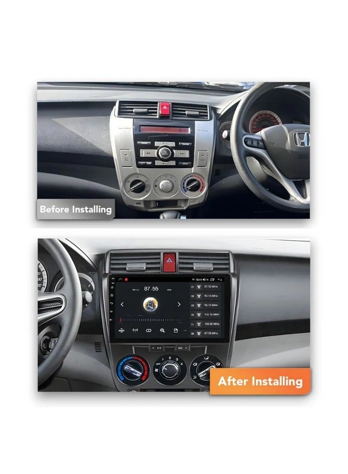 راديو أندرويد متقدم لسيارة هوندا سيتي 2006-2014 - ضمان لمدة عامين، ذاكرة وصول عشوائي 4 جيجا بايت، سعة تخزين 32 جيجا بايت، Apple CarPlay وAndroid Auto، كاميرا رؤية ليلية مجانية ونظام ملاحة - Image 2