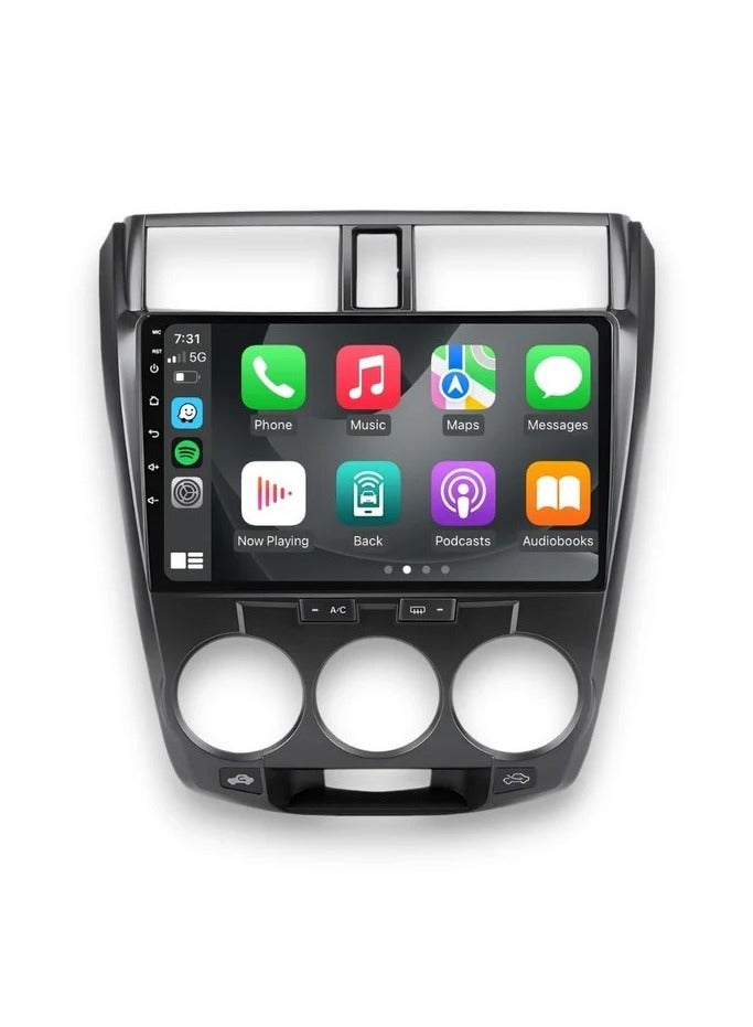 راديو أندرويد متقدم لسيارة هوندا سيتي 2006-2014 - ضمان لمدة عامين، ذاكرة وصول عشوائي 4 جيجا بايت، سعة تخزين 32 جيجا بايت، Apple CarPlay وAndroid Auto، كاميرا رؤية ليلية مجانية ونظام ملاحة - Image 1