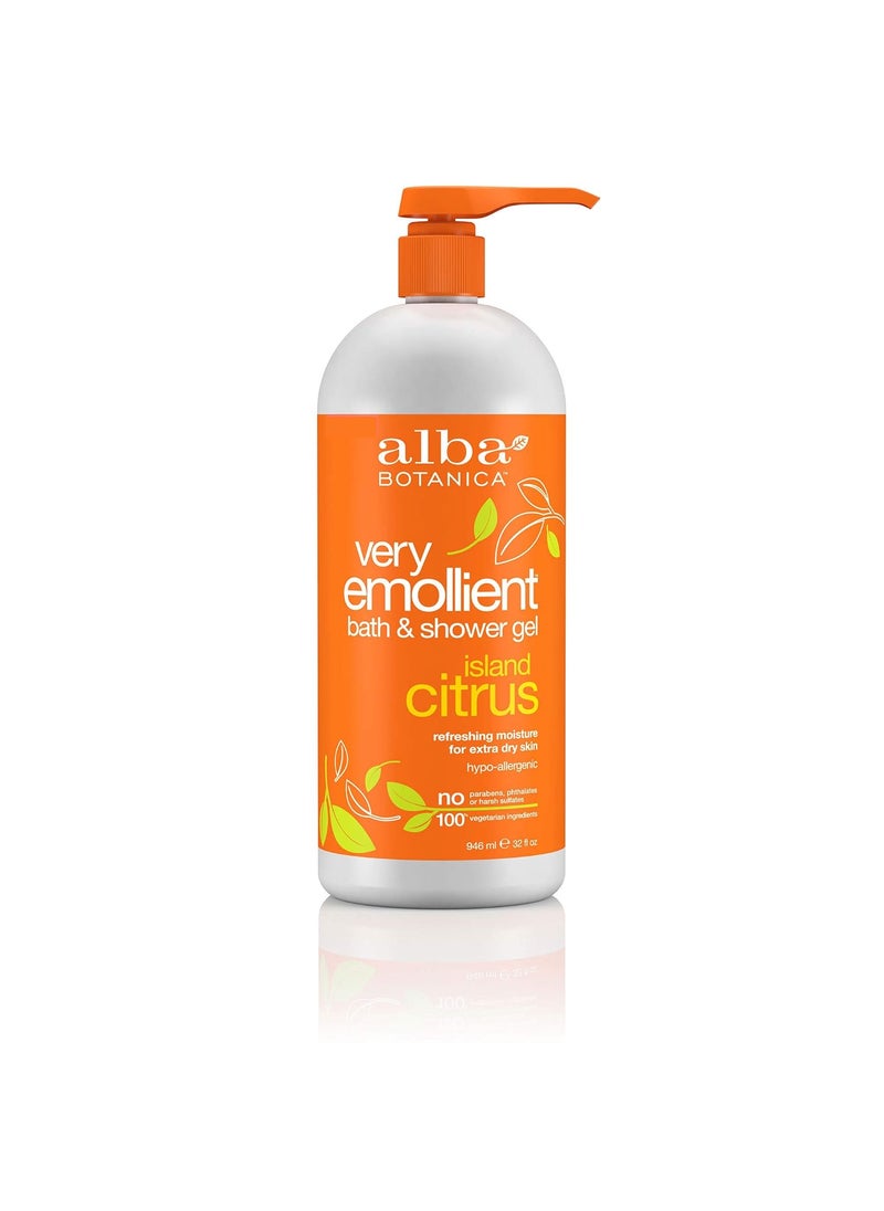 Alba Botanica - Alba Botanica Very Emollient Bath  Shower Gel  Island Citrus 32 fl oz 947 ml Gel - Image 1