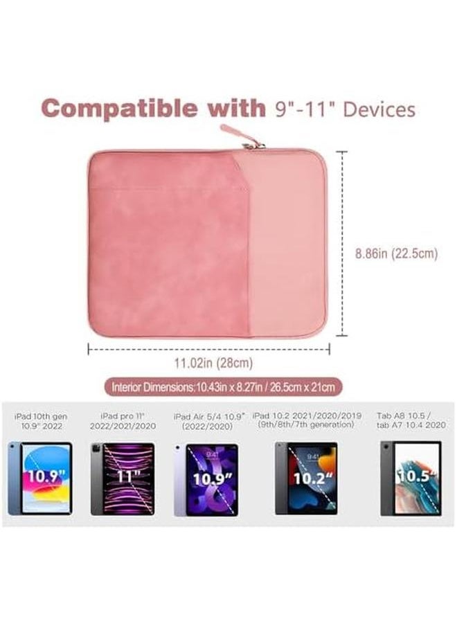erorex - Tablet Sleeve Bag For Ipad Pro 11 2021 2018 Ipad Air 5 4 10.9 Ipad 10.2 Galaxy Tab A8 10.5 Tab S8 11 Surface Go 2 1 Protective Case With Pocket Pink - Image 1