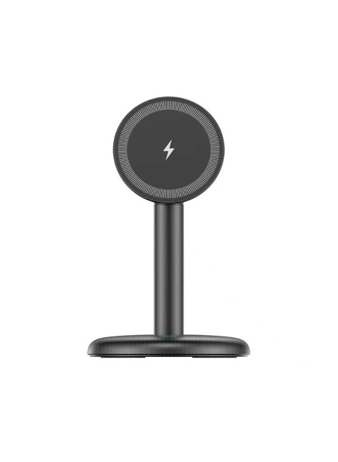 15W Magnetic Wireless Charger Stand (Compatible with MagSafe for iPhone 13/12Series and other MagSafe Enabled Devices Black