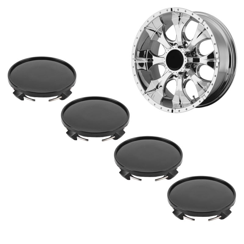 4 Pcs Glossy Black Car Tire Hub Center Caps ABS Metal Wheel Covers For Most Vehicles - Image 5