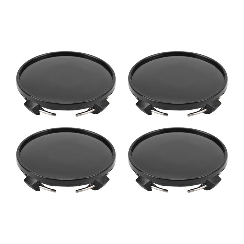 4 Pcs Glossy Black Car Tire Hub Center Caps ABS Metal Wheel Covers For Most Vehicles - Image 2