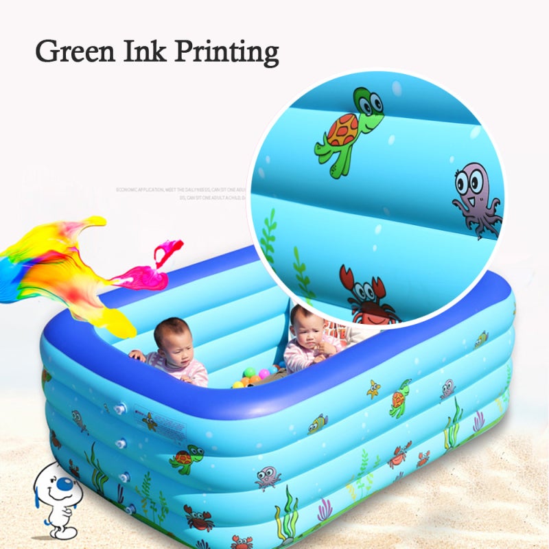 Portable Swimming Pool Inflatable Baby Swimming Pool Outdoor Children Basin Kid Bathtub Patterns are randomly selected. - Image 2