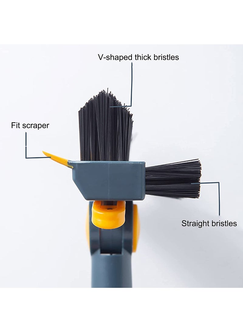 Arabest 3 in 1 Rotating Grout Brush with Long Handle, 180° Rotatable Floor Brush, Shower Brush for Tile Floor Kitchen Bathroom, V-shaped Angled Brush for Hard to Reach Areas  - Image 3
