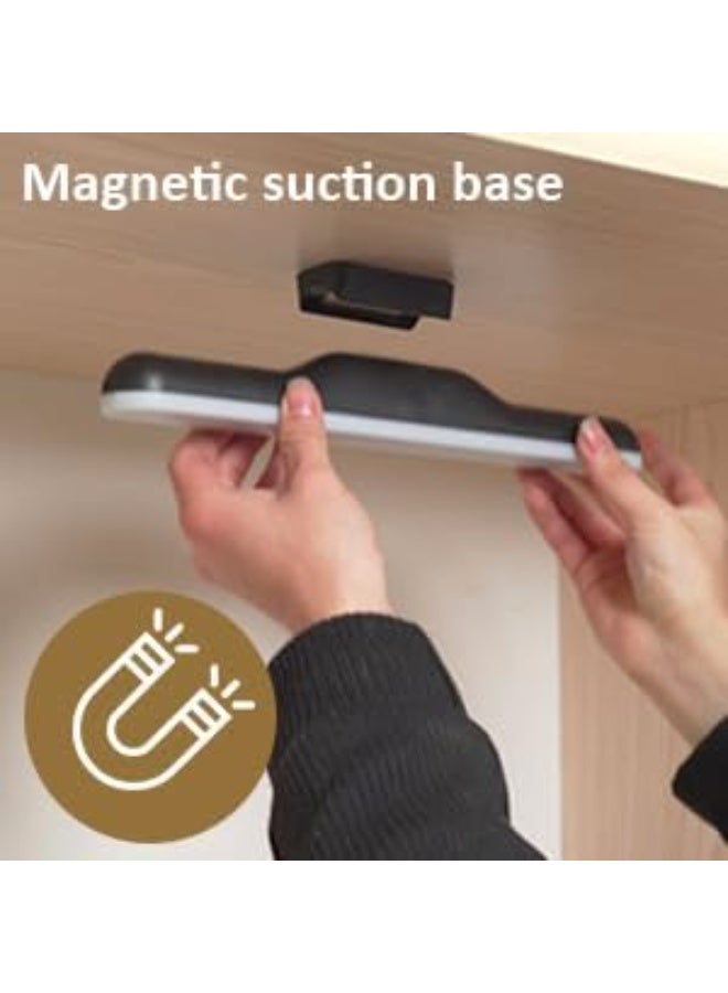 BIGTHREE® Under Cabinet Lights, Dimmable Touch Light Bar, Rechargeable Wall Lights, Lamp Wall Mounted Lamp 3 Color Reading Lamp LED Makeup Light, for Reading, Closet, Bookshelf, Kitchen, Bedroom - Image 3