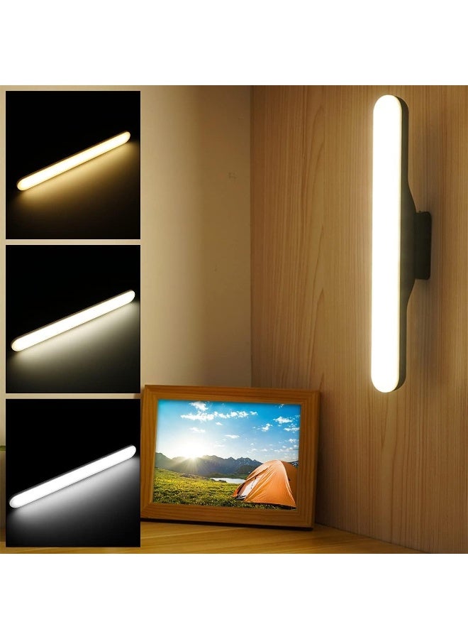 BIGTHREE® Under Cabinet Lights, Dimmable Touch Light Bar, Rechargeable Wall Lights, Lamp Wall Mounted Lamp 3 Color Reading Lamp LED Makeup Light, for Reading, Closet, Bookshelf, Kitchen, Bedroom - Image 1