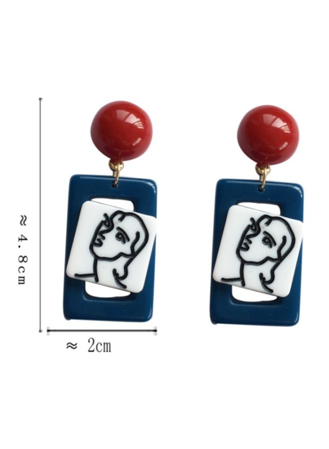 اليشمك أقراط متدلية بتصميم تجريدي - Image 2