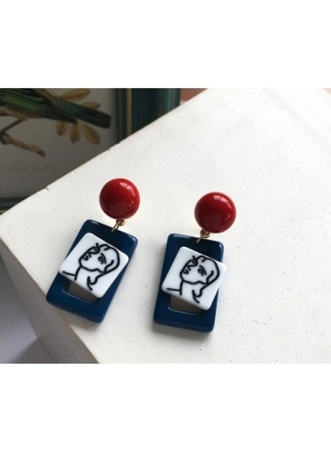 اليشمك أقراط متدلية بتصميم تجريدي - Image 4