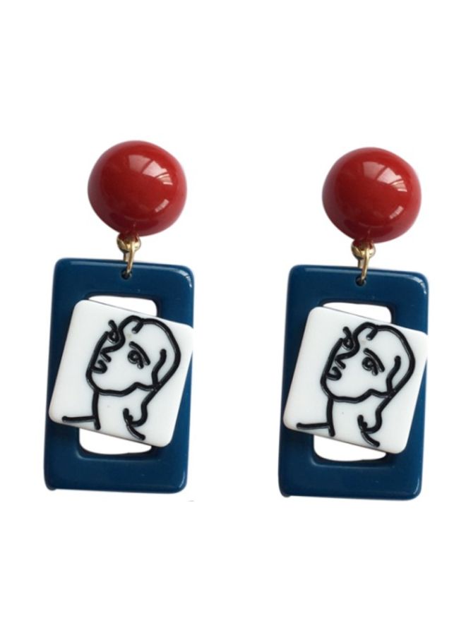 اليشمك أقراط متدلية بتصميم تجريدي - Image 1