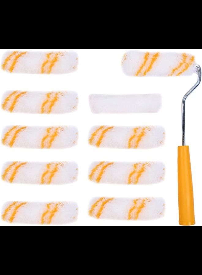Painting Brush Roller Wall Decoration Wall Paint Roller 4'' Mini Paint Roller with 10 Pcs  - Image 1