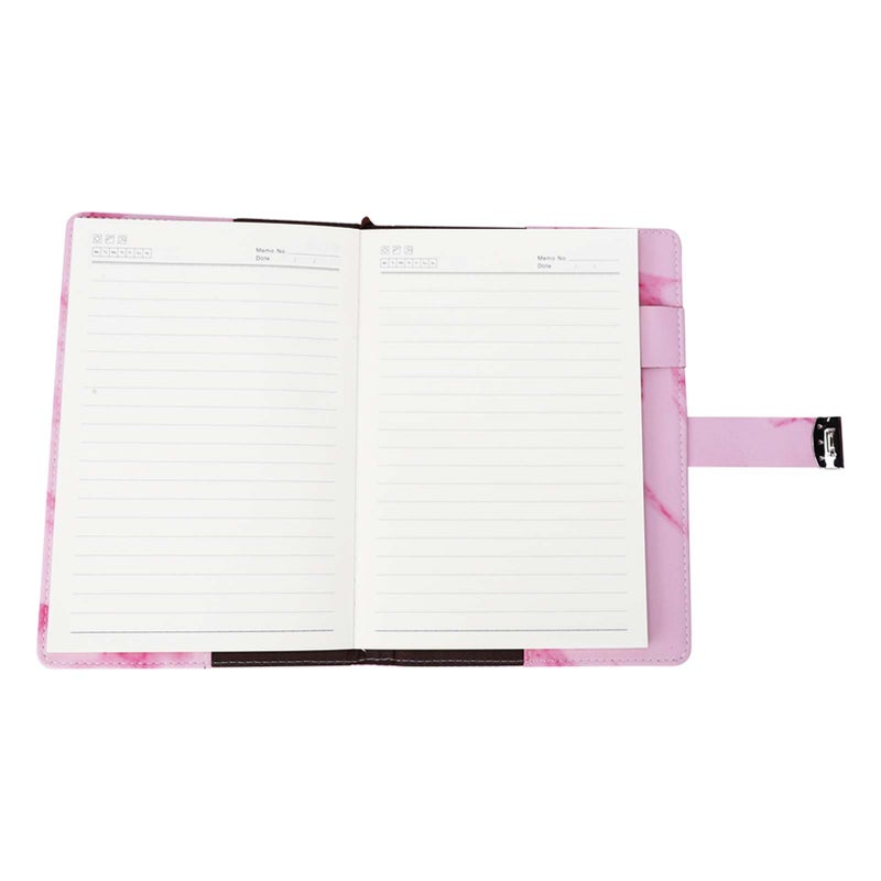 A5 Note Book PU Leather Cover Password Lock Notepad Diary Book Office School SuppliesPink - Image 2