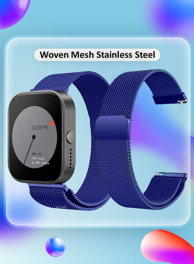 CATANES [for Nothing Watch Pro] 22mm Milanes Strap Women Men Stainless Steel Mesh Loop Magnetic Clasp Replacement Strap Blue - Image 4