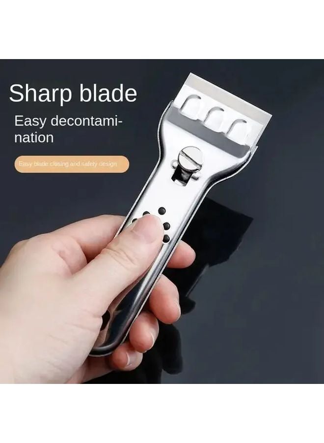 Stainless Steel Scraper Tool With Blades For Glass Window Wall Paint Cleaner Kitchen Cooker Fridge 1 Set - Image 3