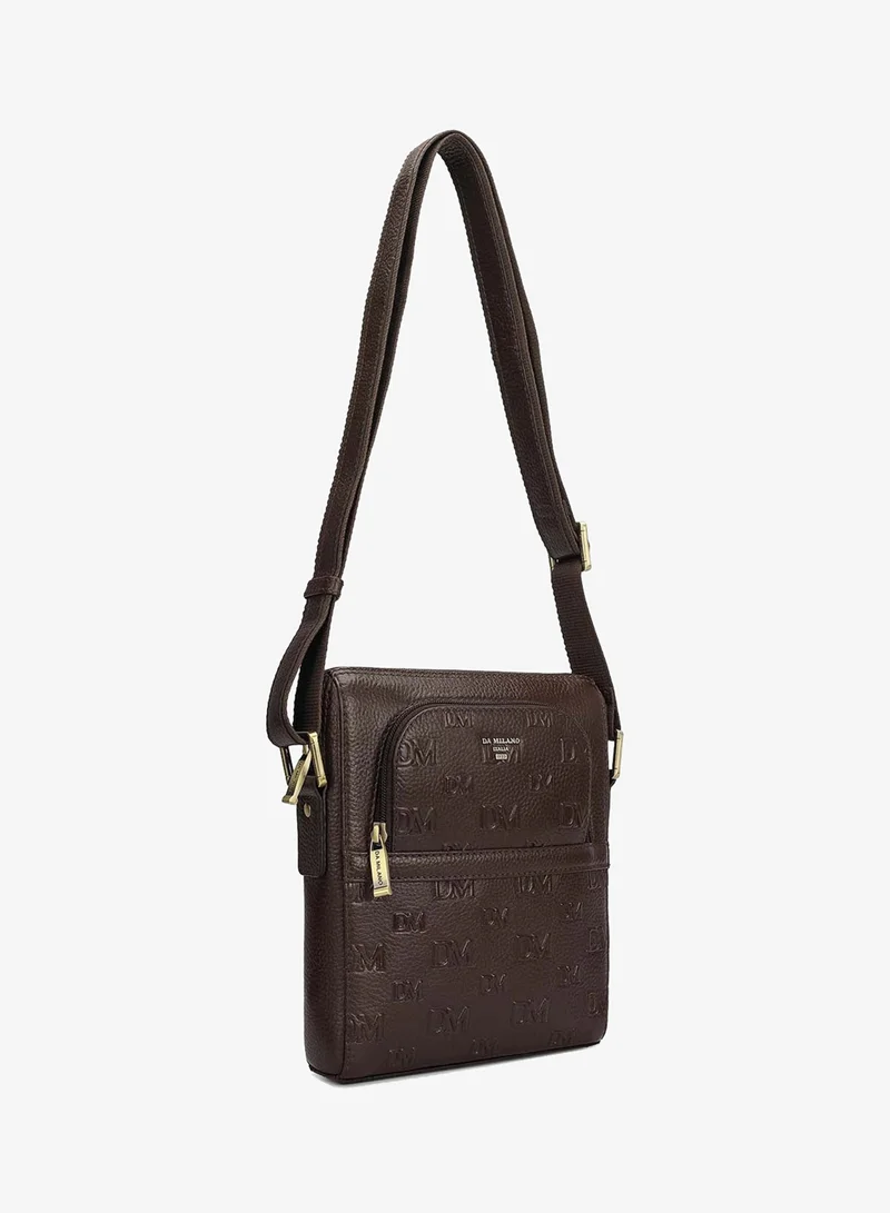 Da Milano Chocolate Monogram Men Sling for Men | Best Price UAE