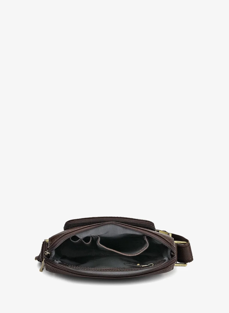 Da Milano Chocolate Monogram Men Sling for Men | Best Price UAE
