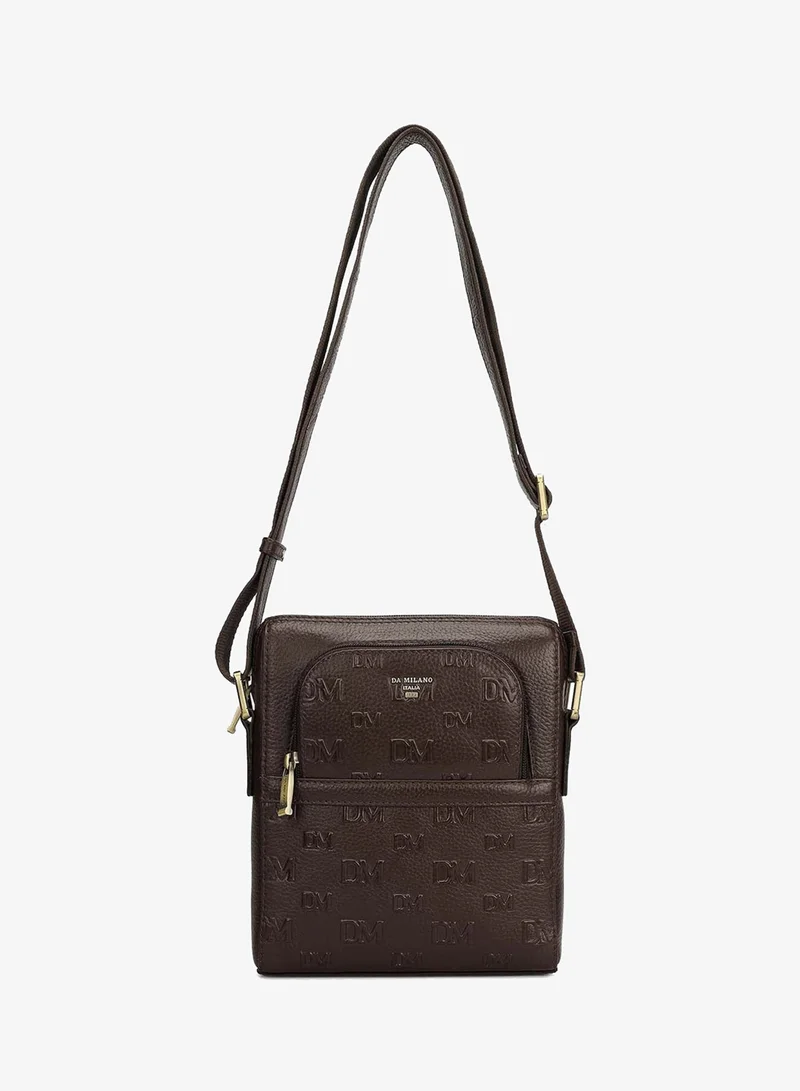 Da Milano Chocolate Monogram Men Sling for Men | Best Price UAE