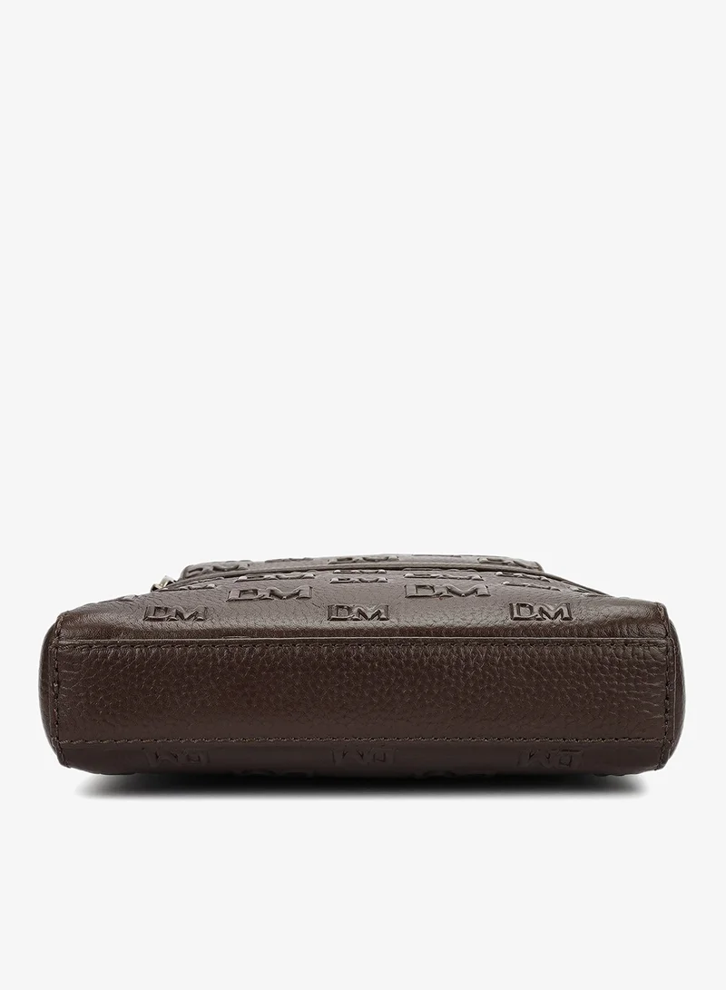 Da Milano Chocolate Monogram Men Sling for Men | Best Price UAE