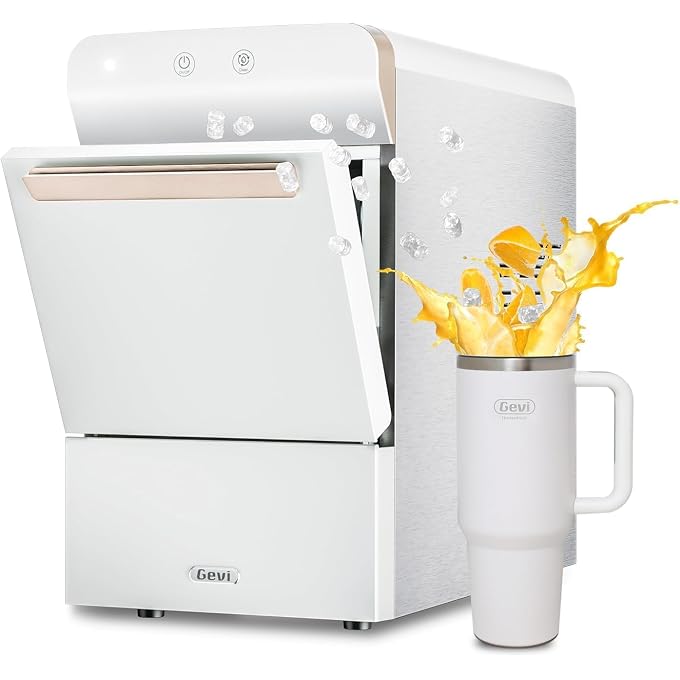 Gevi V2.0 Nugget Ice Maker, 38lbs/24H Countertop Pellet Ice Machine with Self-Cleaning, Energy-Efficient, Chewable Pebble Ice Maker for Home Kitchen, Office, Great Gift | Self-Cleaning,Energy-Efficient,Chewable,Double Layer Material Insulation,Quiet Operation,automatic water filling - Image 1