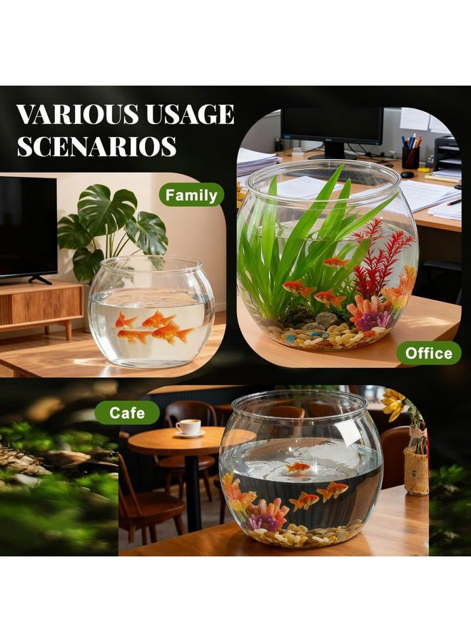 Geelin 1 Gallon Plastic Fish Tank Large Bowl Shatterproof with Crystal Clear Clarity for Terrarium, Flower Vase Centerpiece Gift for Fish Lovers (Round) - Image 5