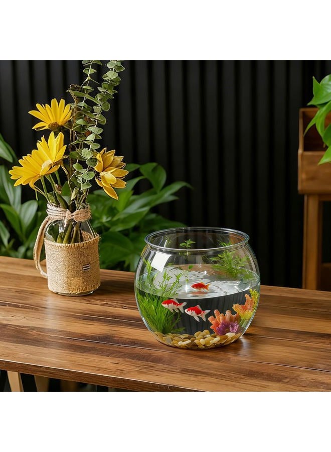 Geelin 1 Gallon Plastic Fish Tank Large Bowl Shatterproof with Crystal Clear Clarity for Terrarium, Flower Vase Centerpiece Gift for Fish Lovers (Round) - Image 3