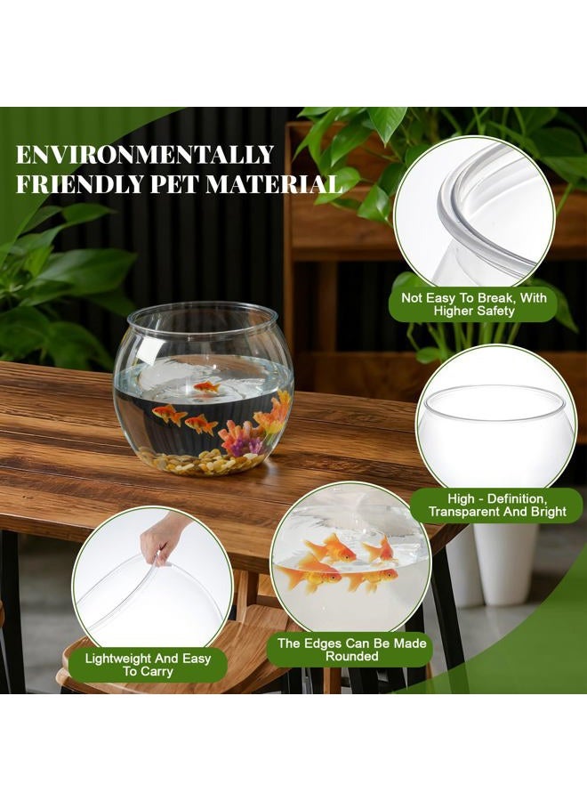 Geelin 1 Gallon Plastic Fish Tank Large Bowl Shatterproof with Crystal Clear Clarity for Terrarium, Flower Vase Centerpiece Gift for Fish Lovers (Round) - Image 4