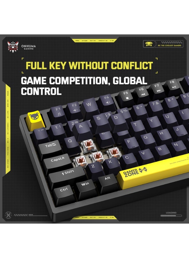 onikuma 82 Keys Tan Switch Mechanical Gaming Keyboard 75% Mini Wired Waterproof Backlit Silent White RGB Color Suitable for PC/Ps4/Xbox Gamers - Image 5