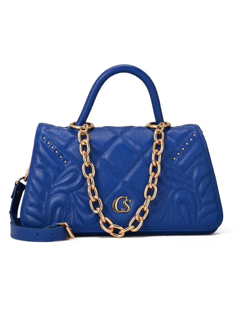 Carmen Steffens Quilted Bag Chain Blue